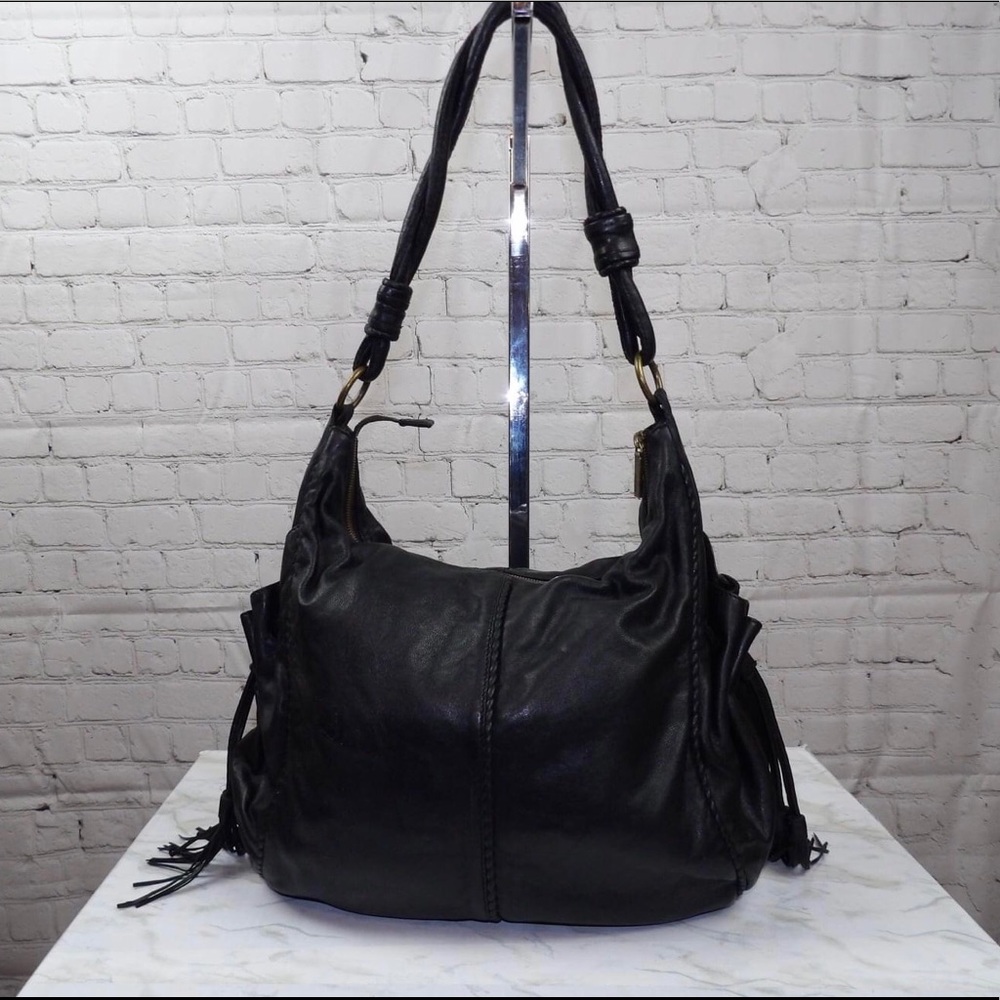 HOBO Black Leather Hobo Shoulder Bag - Picture 1 of 9